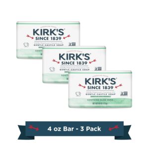 Kirk’s Gentle Castile Soap – Soothing Aloe Vera, 3 Count